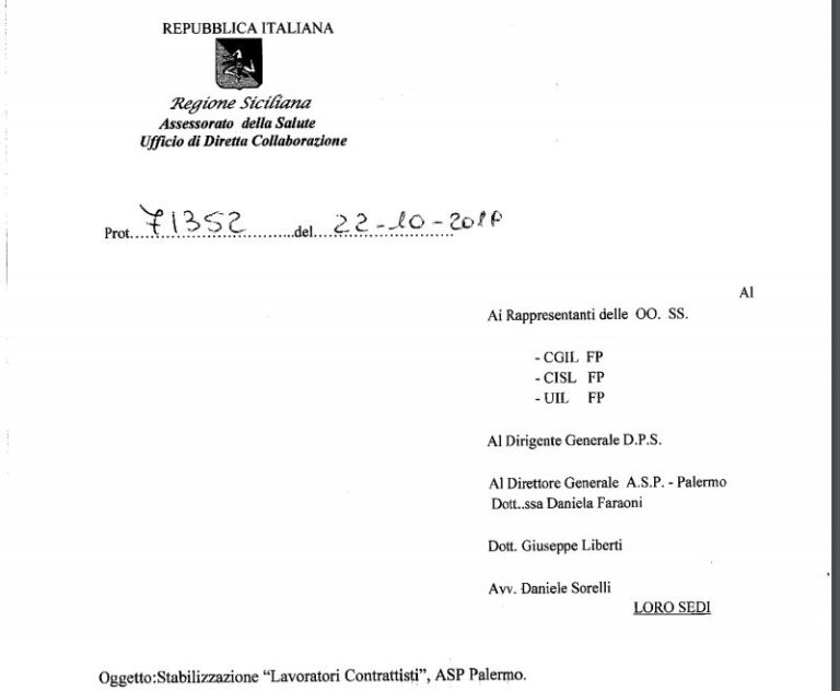 Sanità. M5S: “Assessore Razza convoca sindacati dei contrattisti ASP Palermo ma dimentica sindacato FIALS”